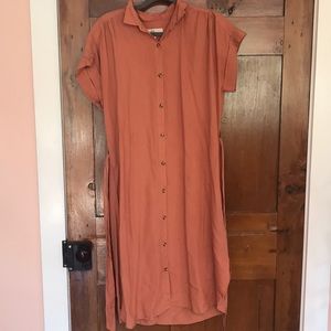 Thread&Supply Knee-Length Pink Button-Down Dress